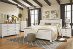 Willowton Whitewash Wood Cal King Panel Bed