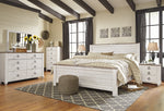 Willowton Whitewash Wood Cal King Panel Bed