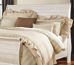 Willowton Whitewash Wood Queen Sleigh Bed