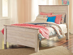 Willowton Whitewash Wood Full Panel Bed