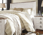 Willowton Whitewash Wood King Panel Bed