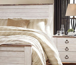 Willowton Whitewash Wood King Panel Bed