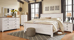 Willowton Whitewash Wood King Panel Bed