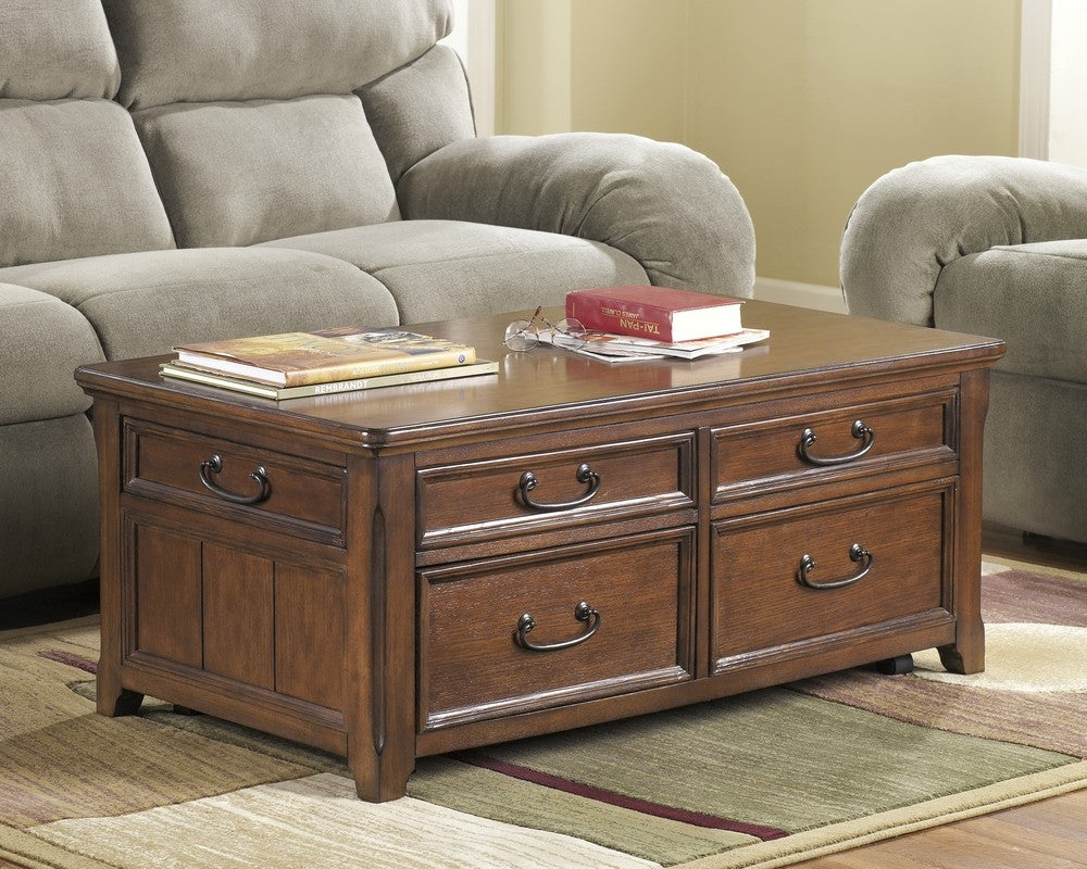 Woodboro Dark Brown Wood Lift-Top Coffee Table