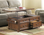 Woodboro Dark Brown Wood Lift-Top Coffee Table