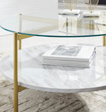 Wynora White/Gold Coffee Table