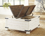 Wystfield White/Brown Storage Coffee Table