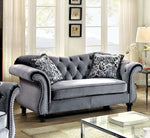 Jolanda Gray Flannelette Glam Loveseat