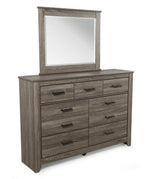 Zelen Warm Gray Wood 7-Drawer Dresser