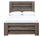 Zelen Warm Gray Wood Full Panel Bed