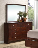 Simona 6-Pc Cherry Cal King Bedroom Set with Storage Bed