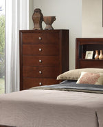 Simona 6-Pc Cherry Cal King Bedroom Set with Storage Bed