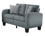 Sinclair Gray Fabric Loveseat with 2 Pillows