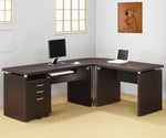 Skylar Cappuccino Wood Computer Desk