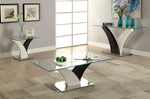 Sloane White/Dark Gray Glass End Table