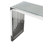 Soho Clear Glass/Stainless Steel Console Table