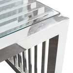 Soho Glass/Stainless Steel Rectangular Cocktail Table