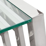 Soho Glass/Stainless Steel Rectangular End Table