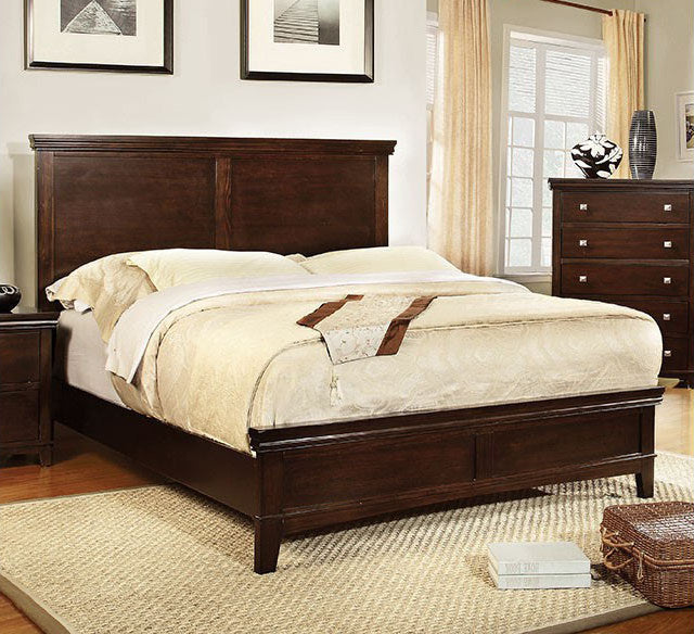 Spruce Brown Cherry Wood Cal King Bed