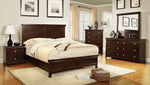 Spruce Brown Cherry Wood Queen Bed