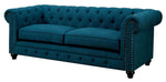 Stanford Dark Teal Fabric 2-Seat Sofa (Oversized)