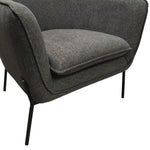 Status Grey Plush Fabric Accent Chair