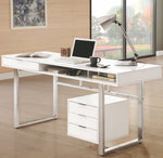 Stella Glossy White Wood Writing Desk