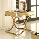 Sundance Brass Metal/Mirror End Table Brass