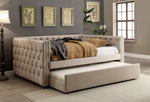 Suzanne Ivory Linen-Like Fabric Full Daybed