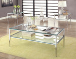 Tanika Chrome Metal/Tempered Glass End Table