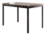 Tempe Black Metal Dining Table with Marble Top