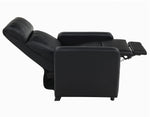 Toohey Black Leatherette Push Back Manual Recliner