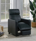 Toohey Black Leatherette Push Back Manual Recliner