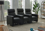 Toohey Black Leatherette Push Back Manual Recliner