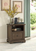 Toulon Brown Wood Literal File Cabinet with Open Shelf