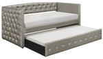 Trill Silver Vinyl Twin Daybed with Trundle