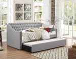 Tulney Gray Fabric Twin Daybed with Trundle