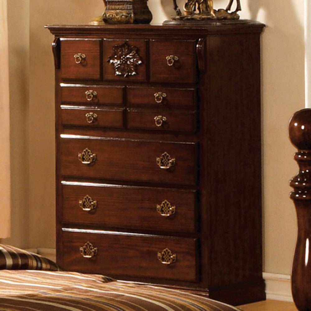 Tuscan II Glossy Dark Pine Wood Chest