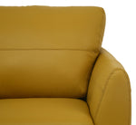 Valeria Mustard Leather Chair with Flared Arms