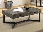 Veblen Dark Oak Wood 2-Drawer Coffee Table