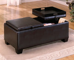 Vega Dark Brown Bi-Cast Vinyl Ottoman with Storage