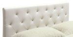 Velen White Leatherette Padded Queen Bed