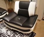 Veloce Black/White Faux Leather Chair