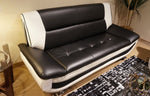 Veloce Black/White Faux Leather Sofa