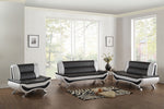 Veloce Black/White Faux Leather Sofa