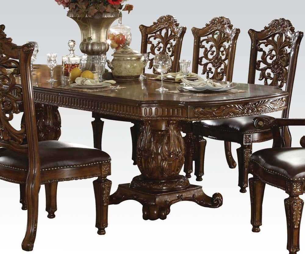 Vendome Cherry Wood Dining Table with Double Pedestal