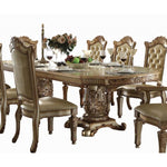 Vendome Gold Patina/Bone Wood Double Pedestal Dining Table