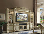 Vendome II Gold Patina & Bone Wood TV Console with 2 Drawers