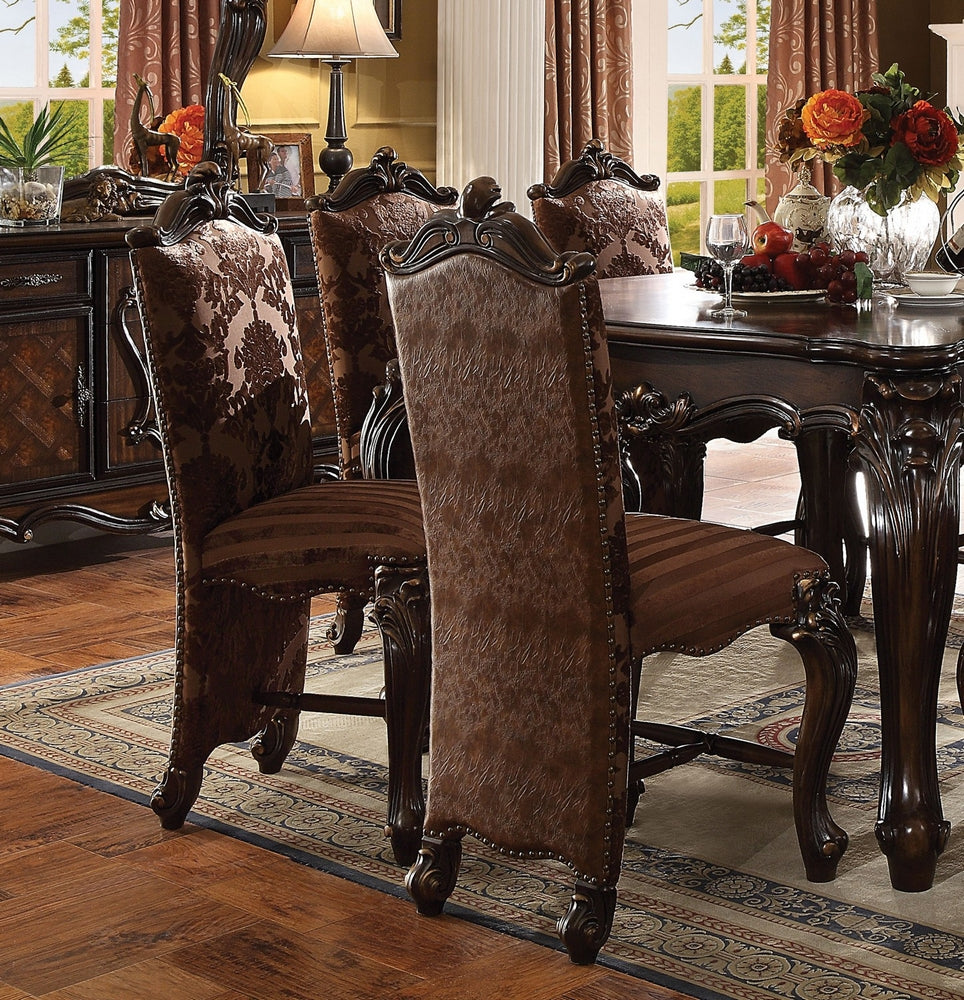 Versailles 2 Brown PU Leather/Fabric Counter Height Chairs