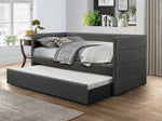 Vining Dark Gray Fabric Twin Daybed with Trundle